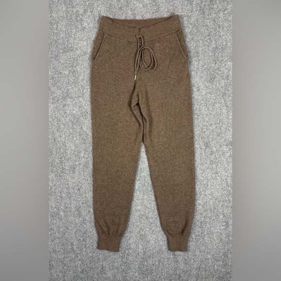 Quince 100% Mongolian Cashmere Jogger Pants XS Brown - Picture 2 of 9